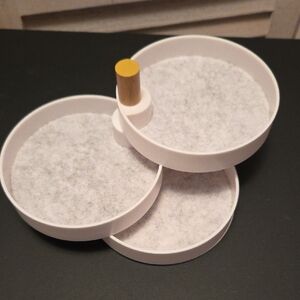 Elegant White Rotating Bathroom Organizer